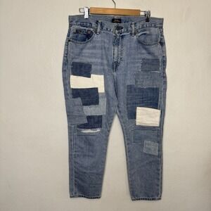 👖💙 Polo by Ralph Lauren Light Blue Patchwork Boyfriend Jeans 🤍✨